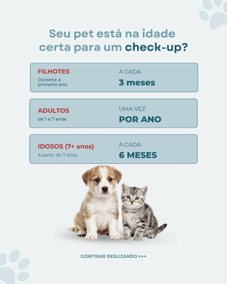Slide: idade certa para um check-up